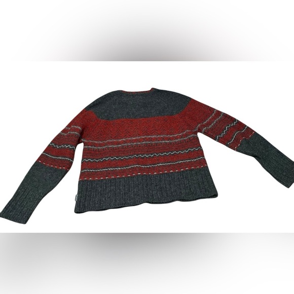 WOOLRICH Sweater Red Gray Charcoal Heather 100% Wool Women’s Size M - Picture 10 of 10